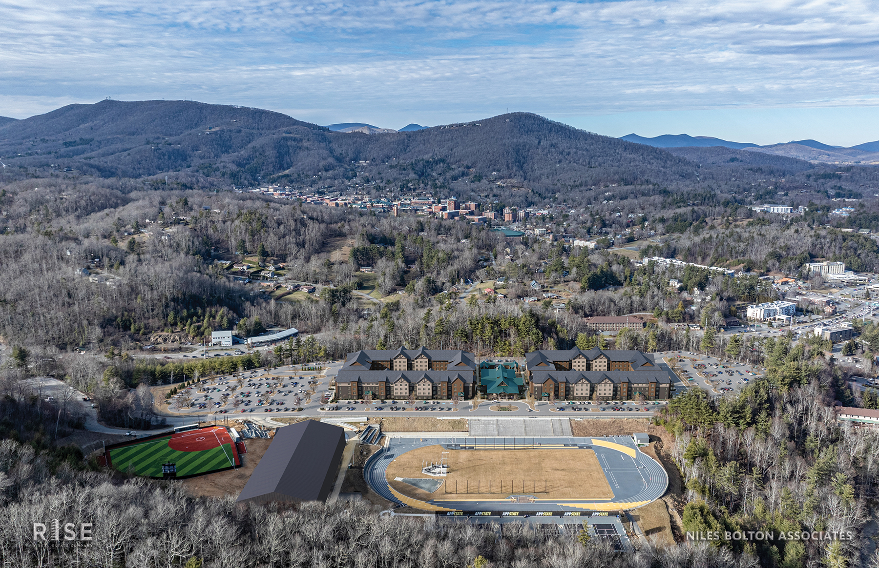 A conceptual rendering of what the student housing project at the Appalachian 105 property in Boone could look like.