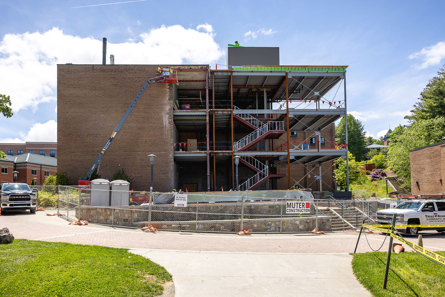 construction progress on Wey Hall's renovation